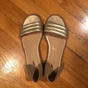 J. Crew flat gold sandals